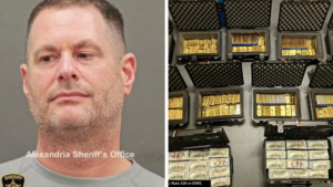 Gold bars seized during the investigation into former CIA executive David J. Rush